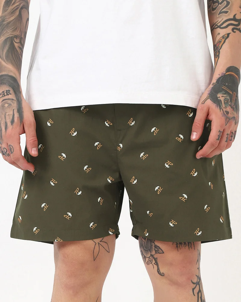بيواكوف Men's Green All Over Printed Boxers